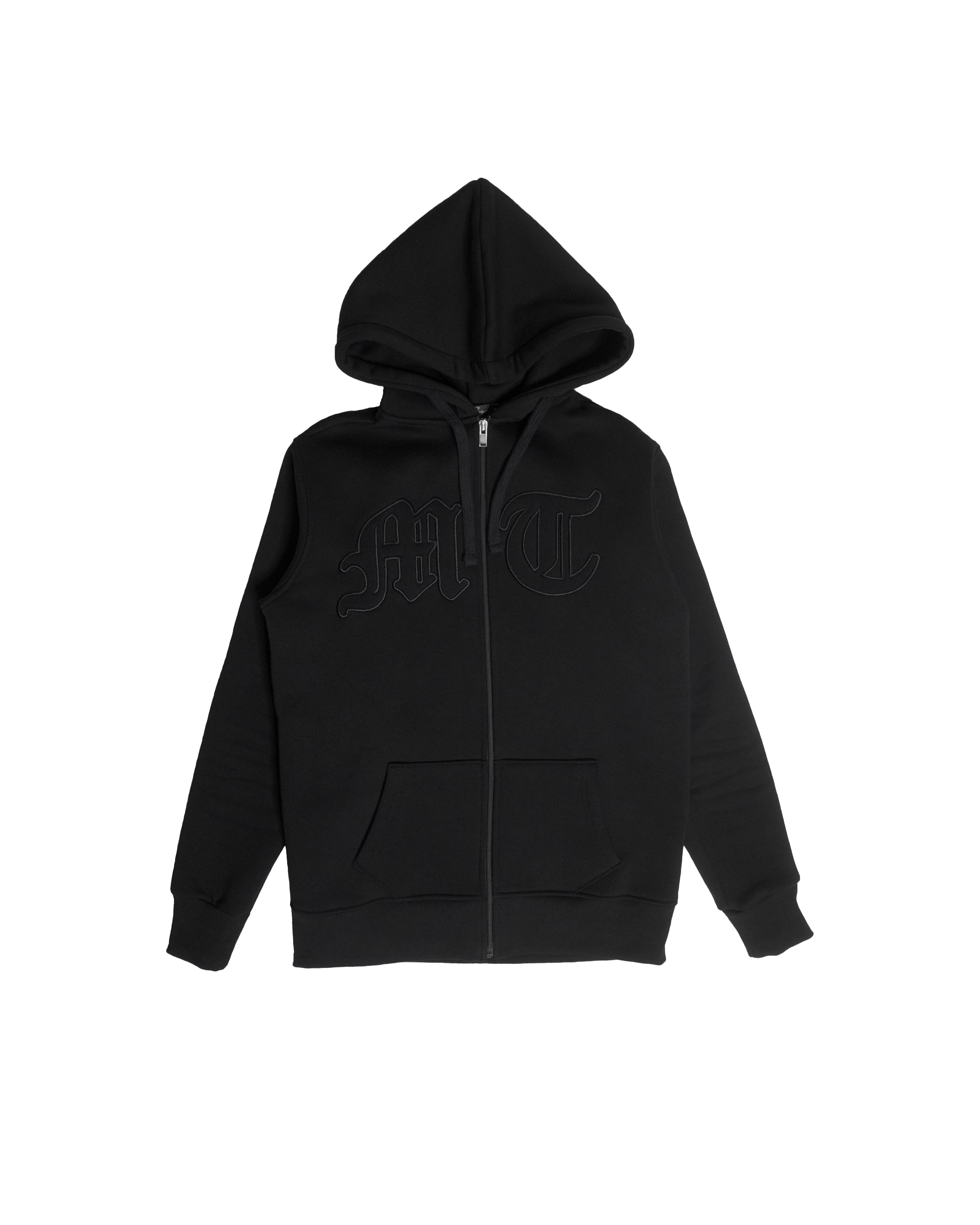 'MT' Zip Hoodie Triple-Black - Tuttolente